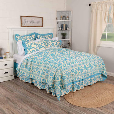 Briar Azure Queen Quilt 90Wx90L VHC Brands - The Fox Decor